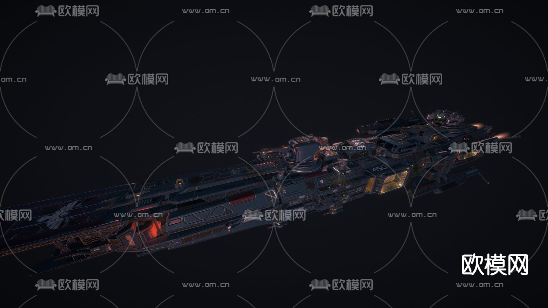 科技感飞行器 宇宙飞船su模型下载（渲染图1）