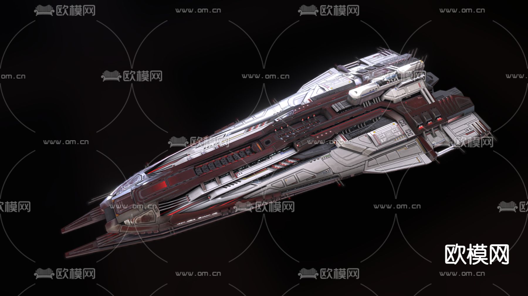 科技感飞行器 宇宙飞船su模型下载（渲染图2）