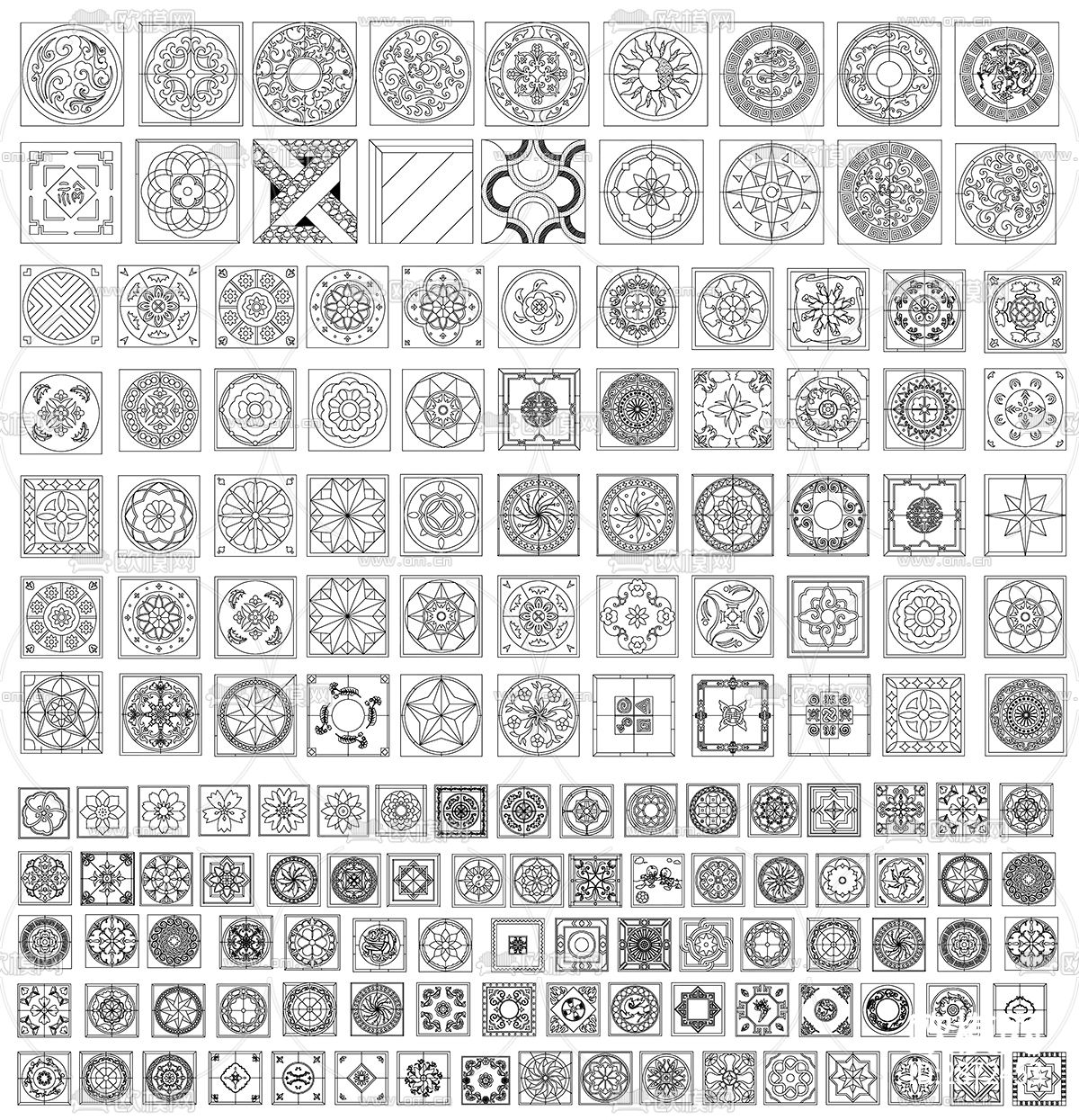 地面拼花cad图块下载（渲染图5）