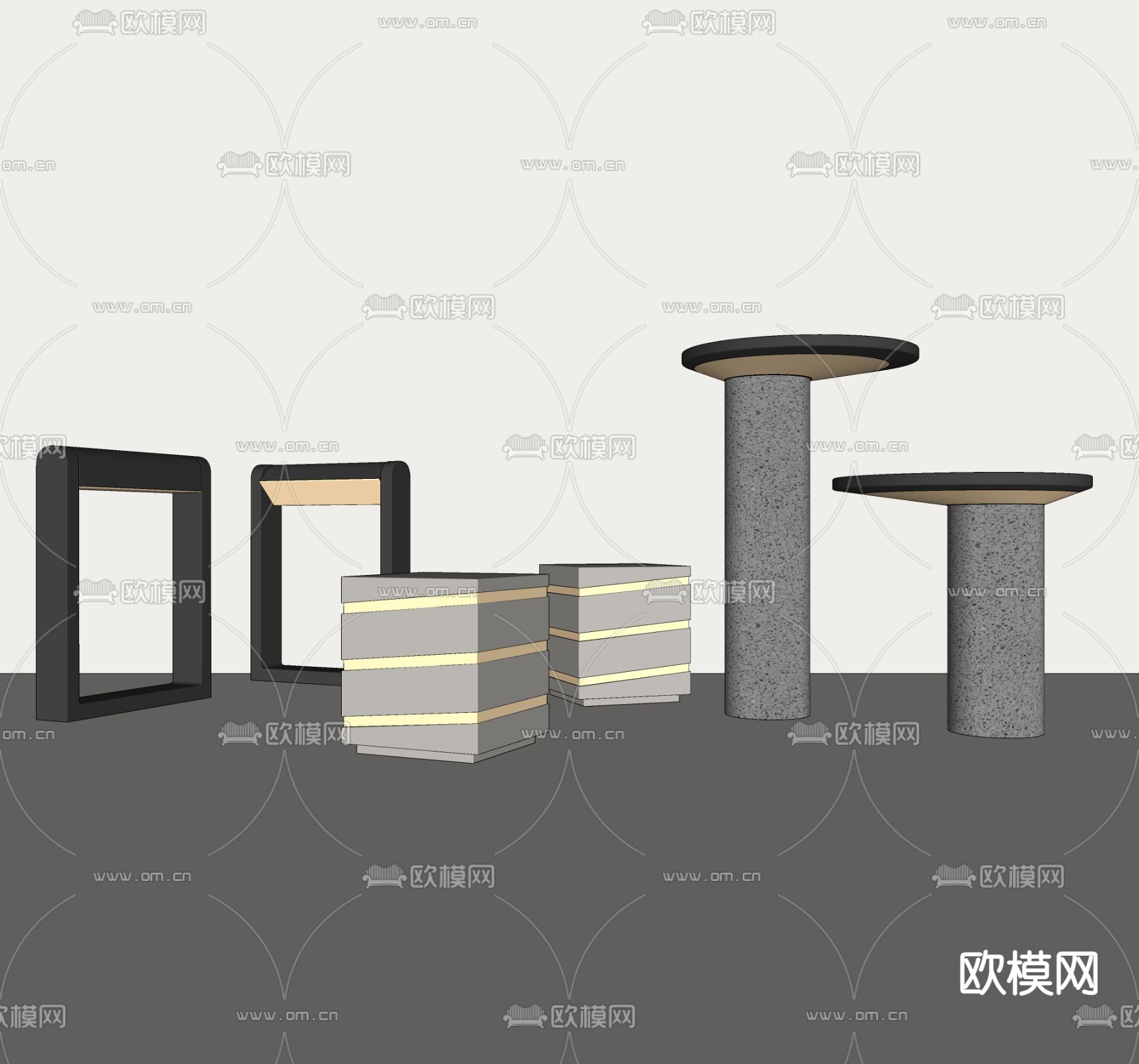 现代草坪灯 庭院灯 路灯su模型下载（渲染图2）