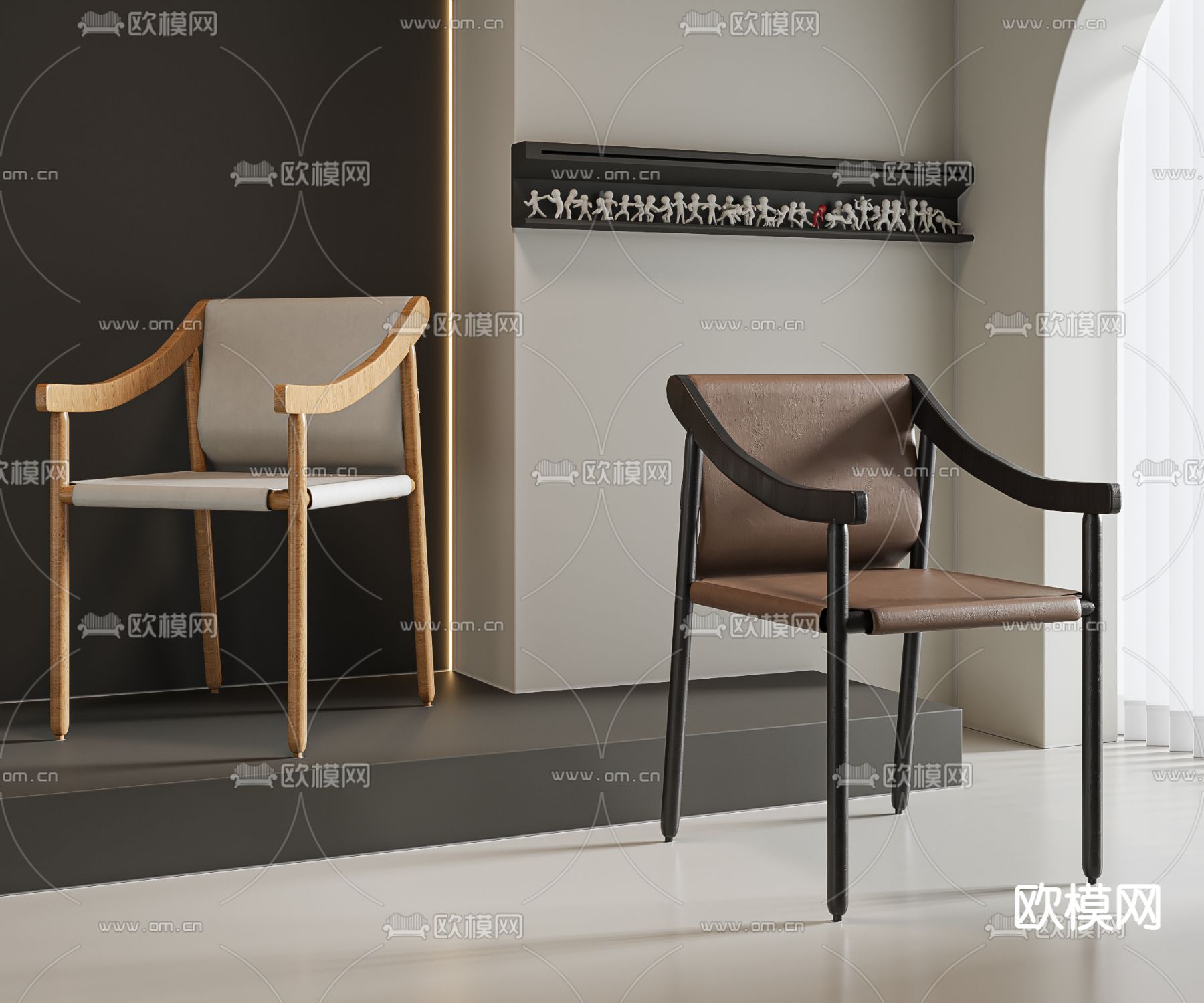 现代椅子 餐椅3d模型下载