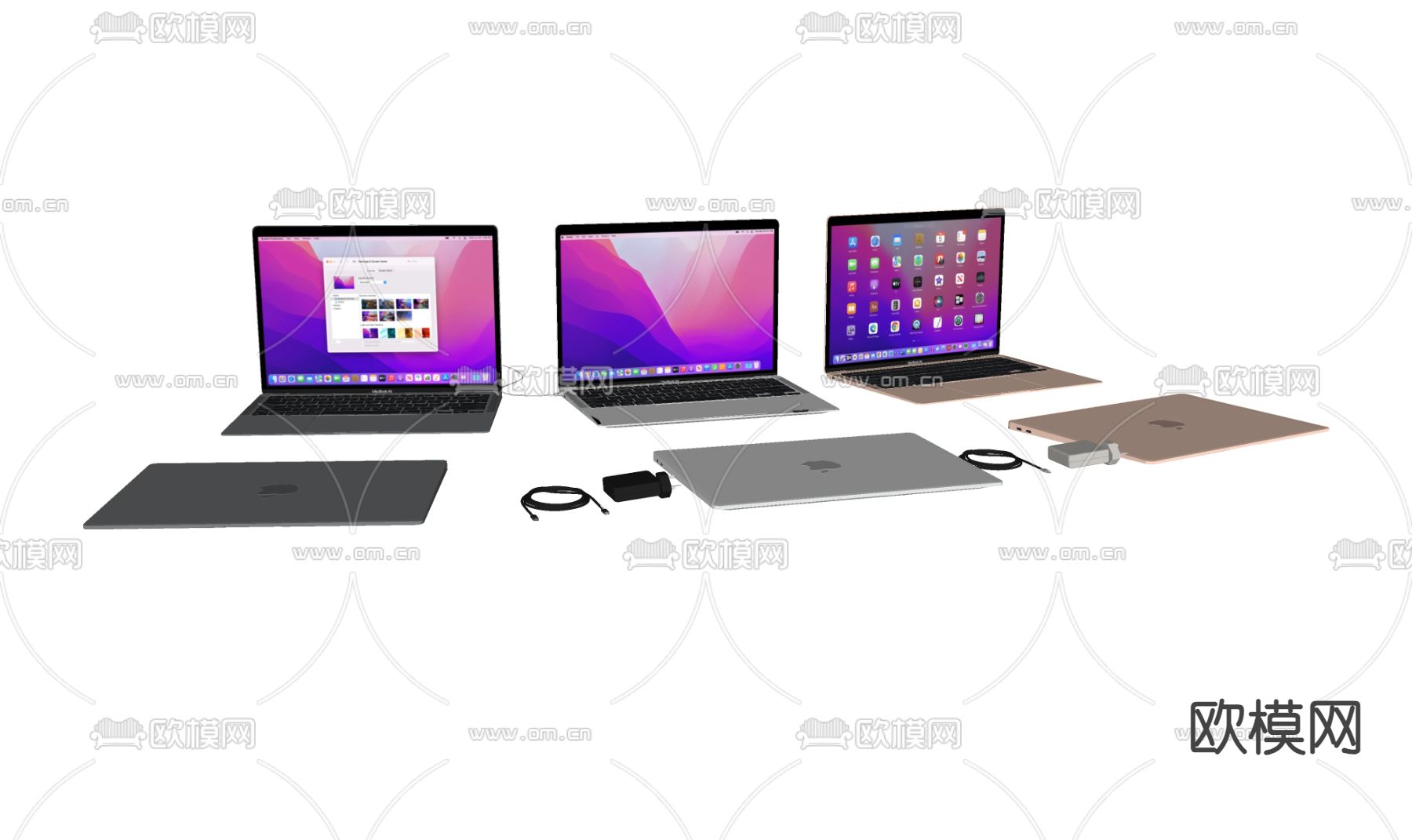 MacBook Air 苹果笔记本电脑su模型下载（渲染图2）