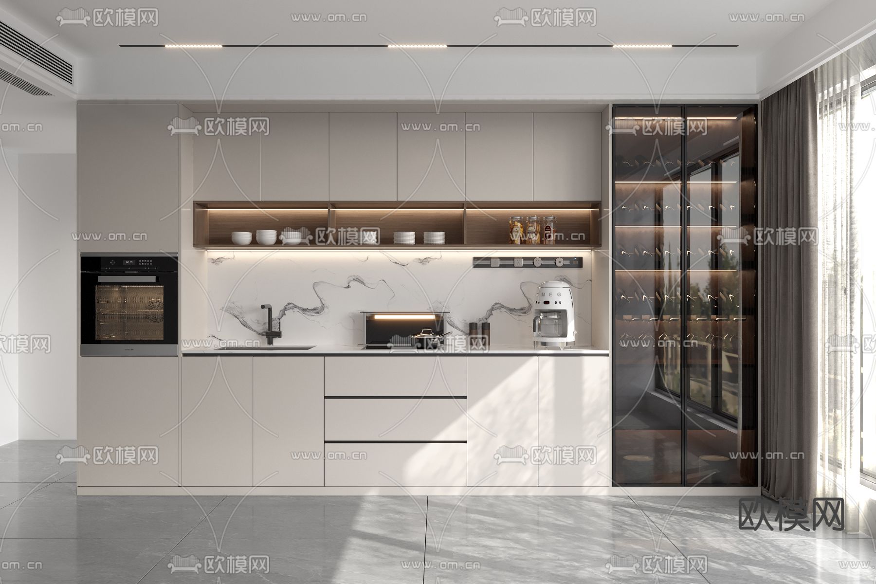 现代酒柜3d模型下载