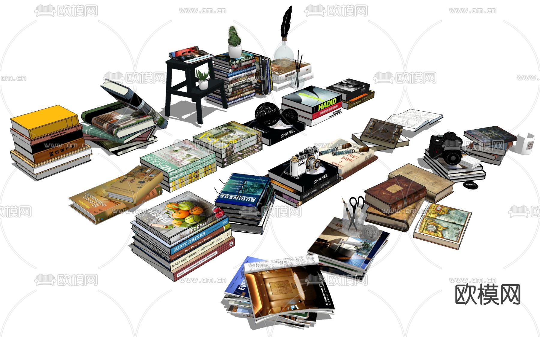 书本书籍 图书文具su模型下载（渲染图2）