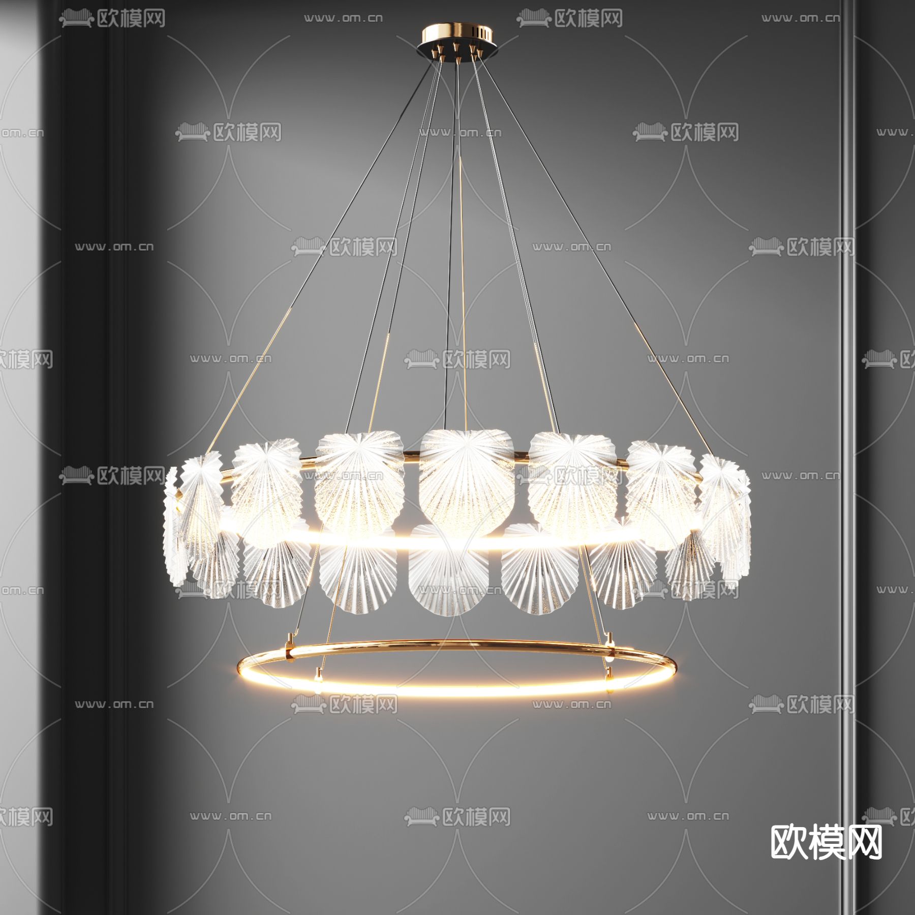 轻奢吊灯su模型下载（渲染图1）