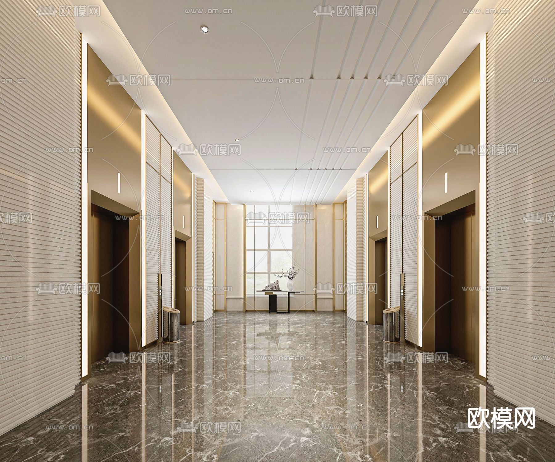 酒店电梯厅3d模型下载