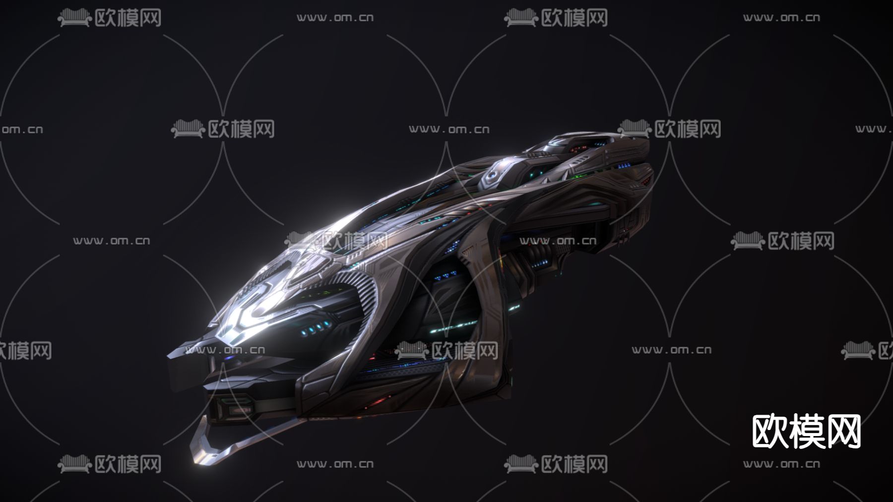 科技感飞行器 宇宙飞船su模型下载（渲染图1）