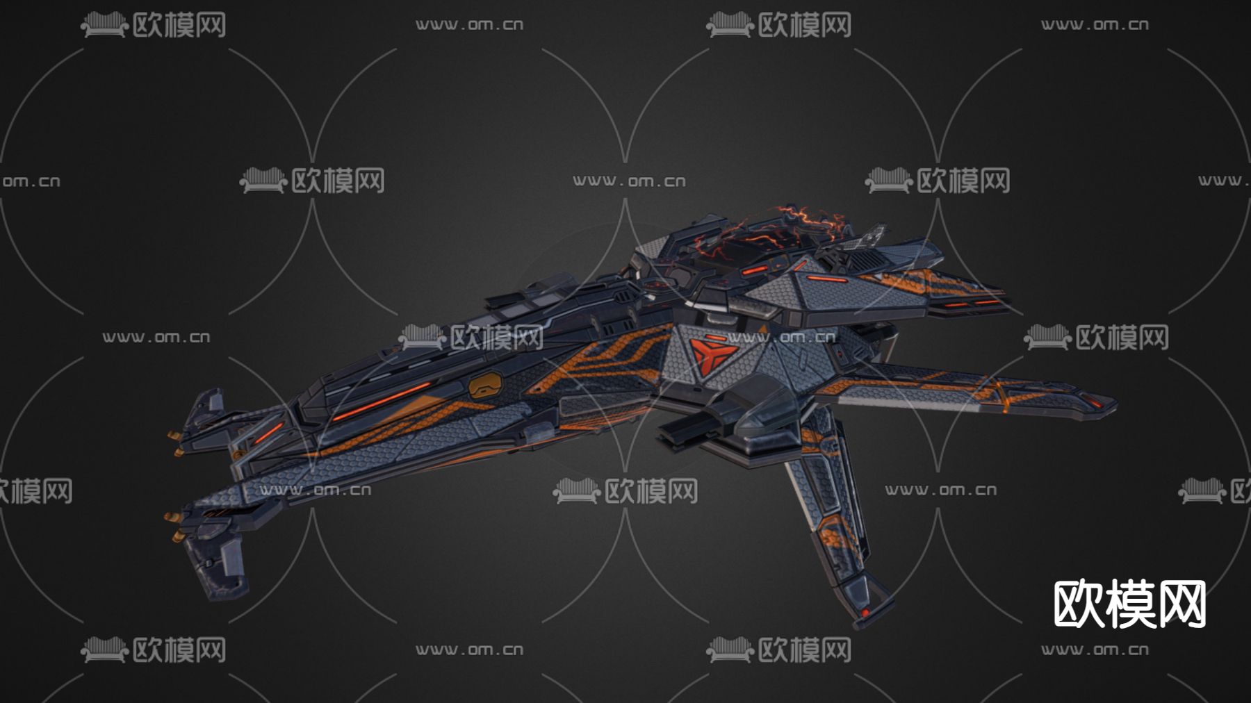 科技感飞行器 宇宙飞船su模型下载（渲染图1）