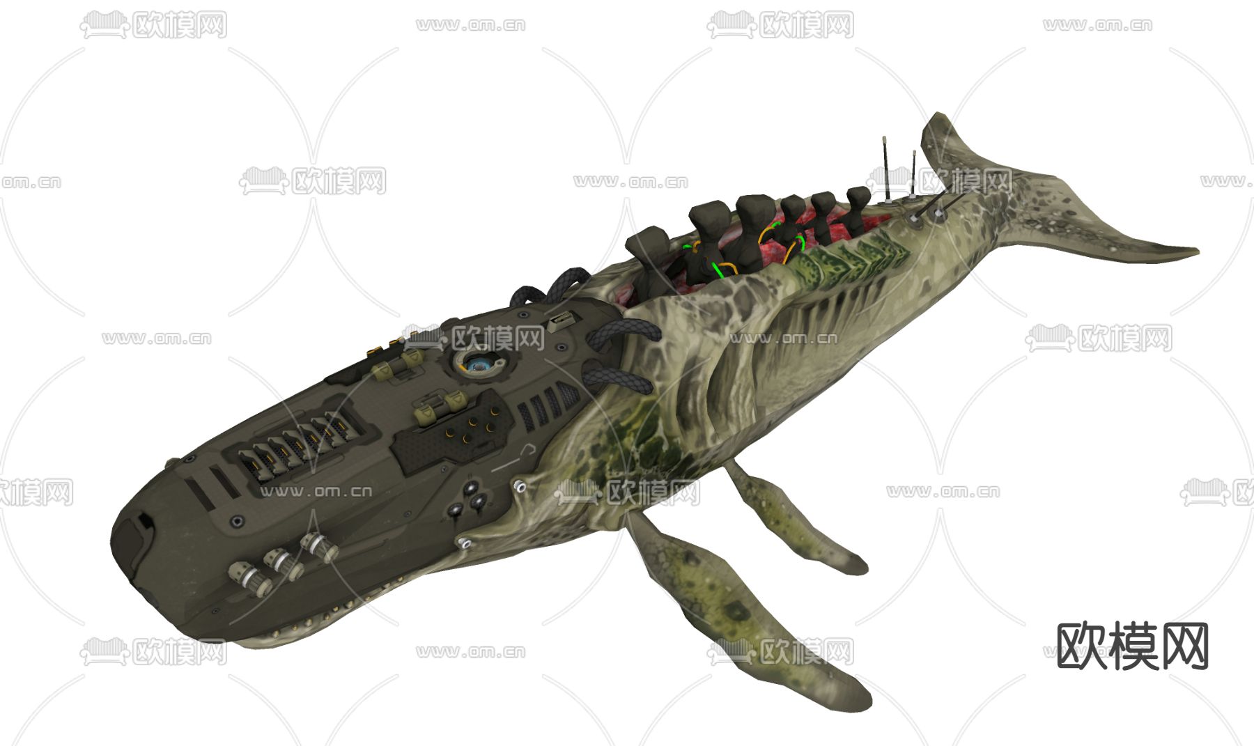 科技感飞行器 仿生宇宙飞船su模型下载（渲染图3）