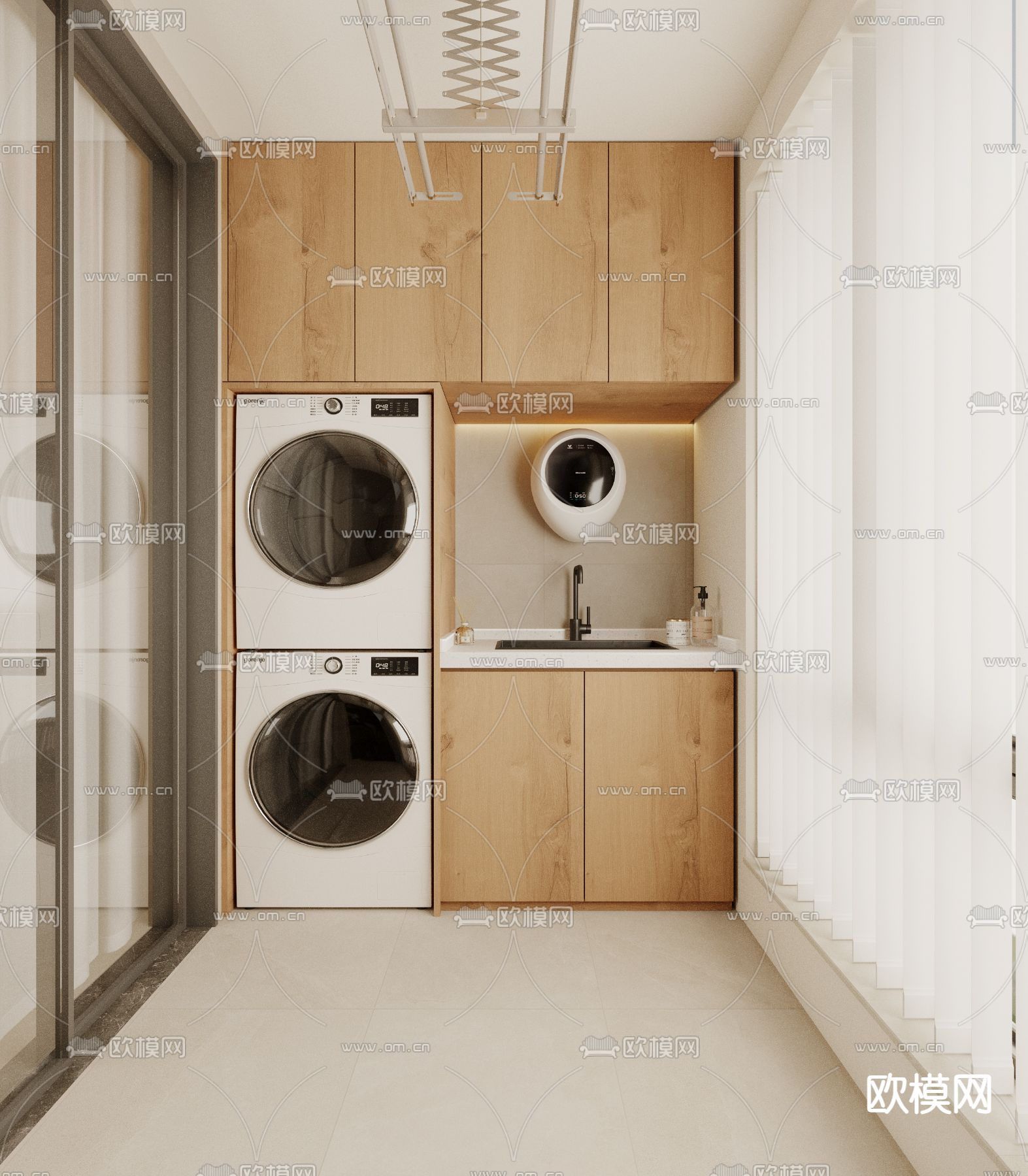 生活阳台 洗衣房3d模型下载