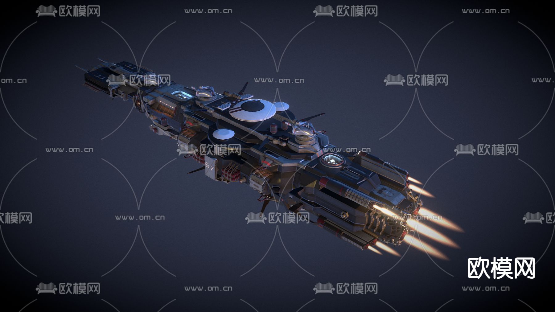 科技感飞行器 宇宙飞船su模型下载（渲染图3）