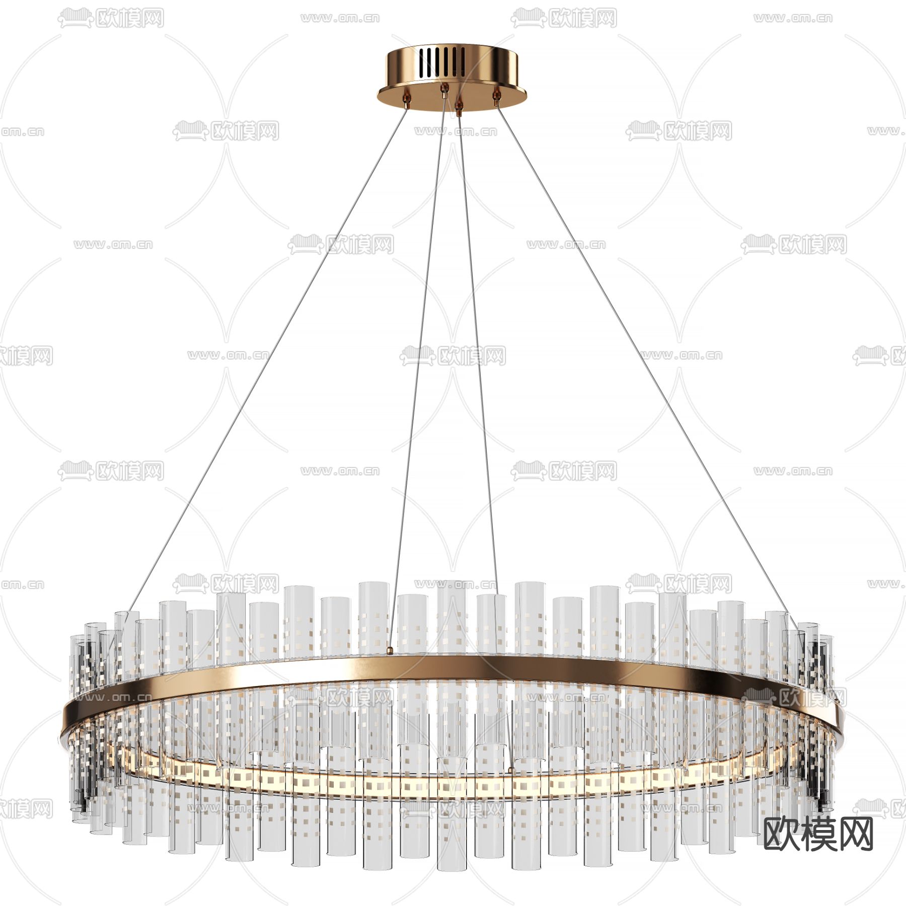 轻奢吊灯 水晶吊灯3d模型下载（渲染图1）
