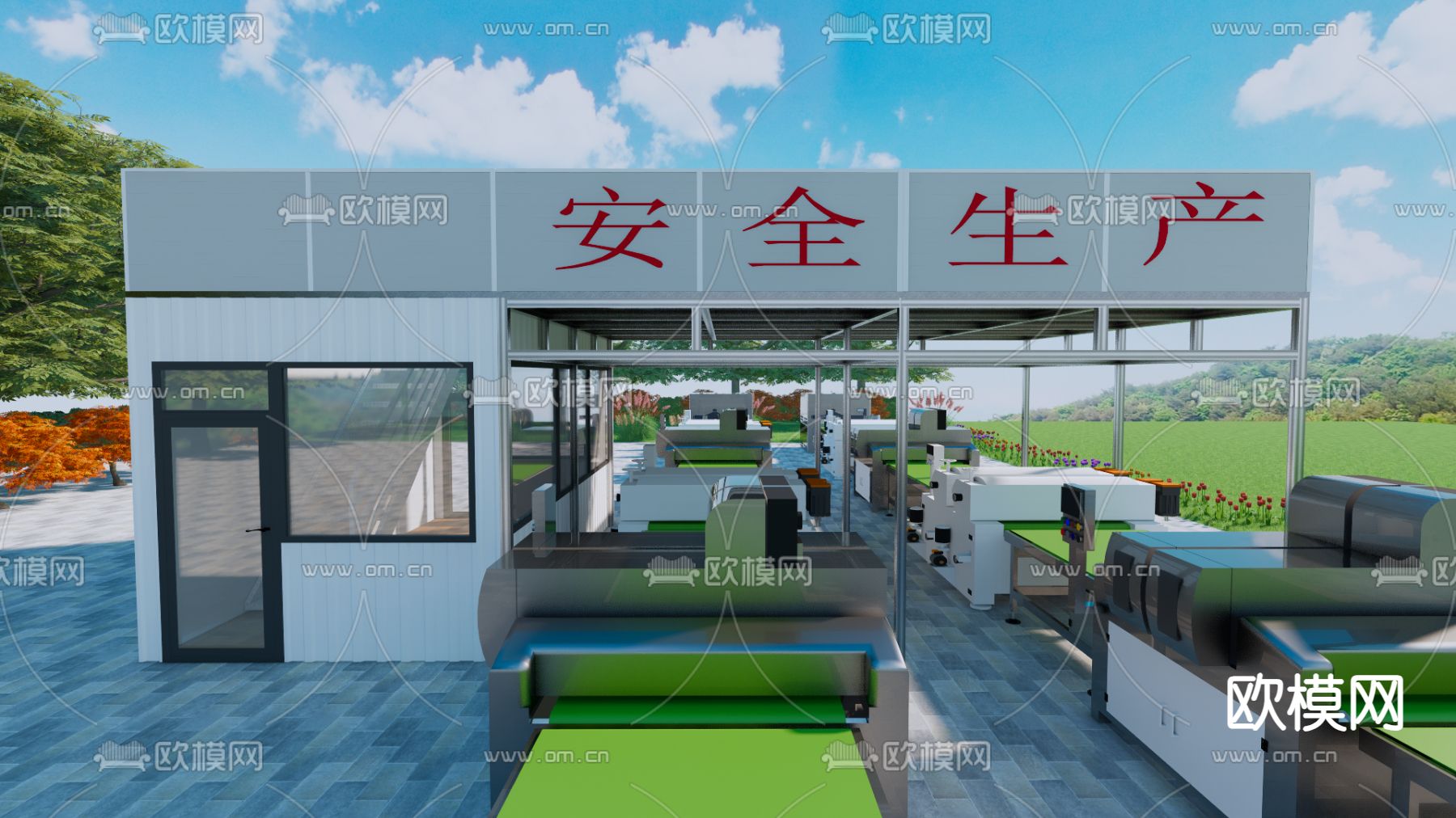 工业风集装箱建筑su模型下载（渲染图7）