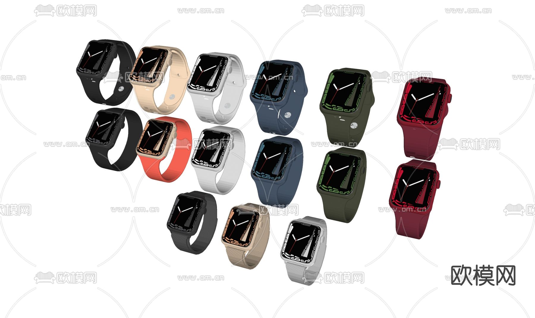 Apple watch 苹果手表su模型下载（渲染图2）