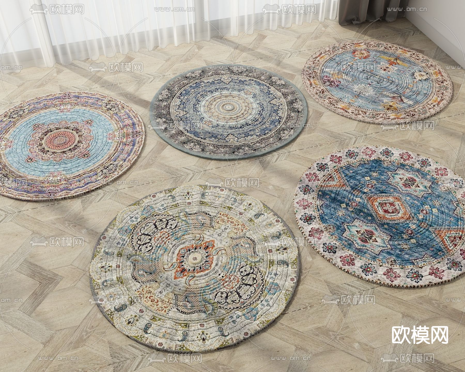 圆形地毯3d模型下载
