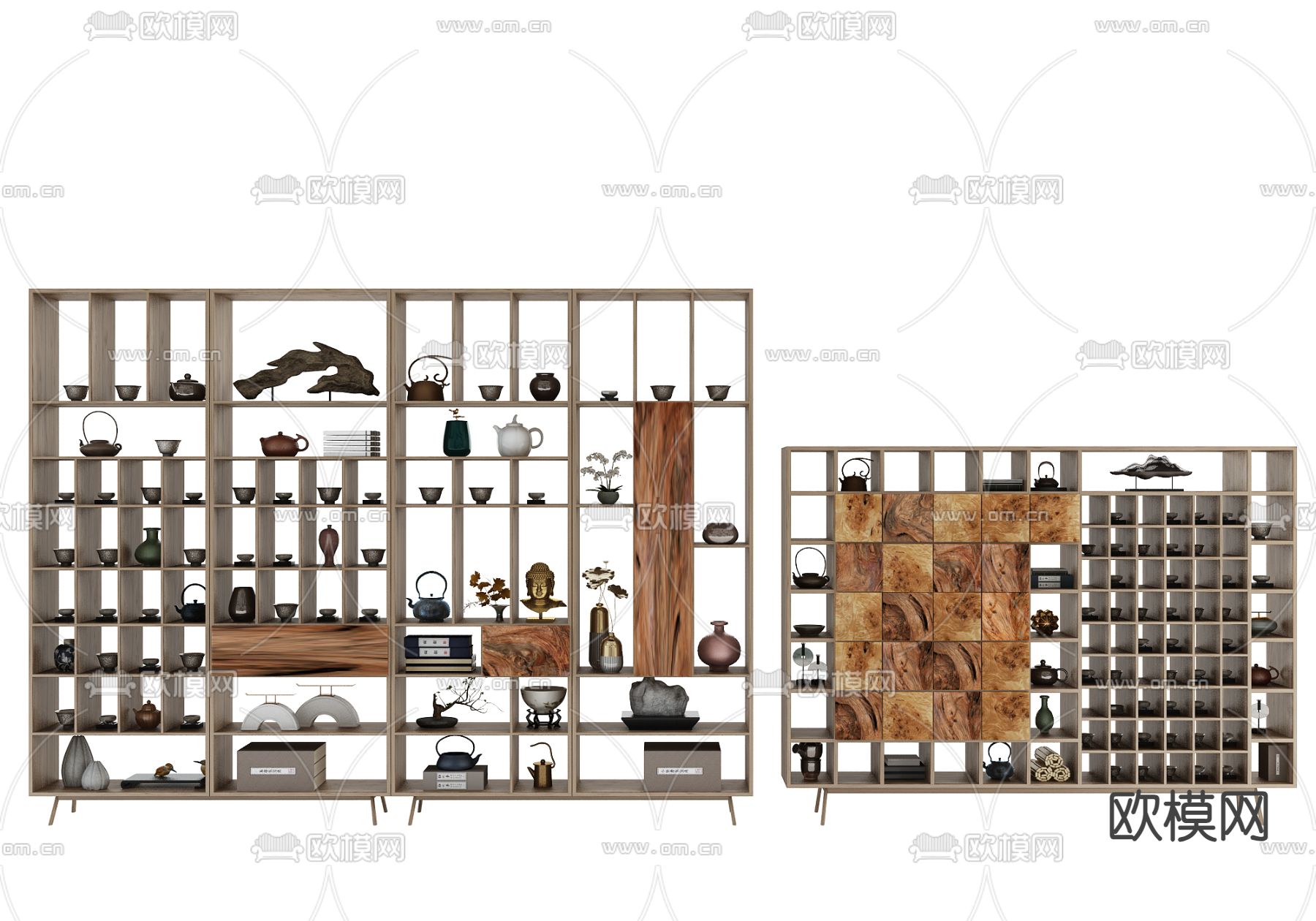 博古架 茶柜3d模型下载