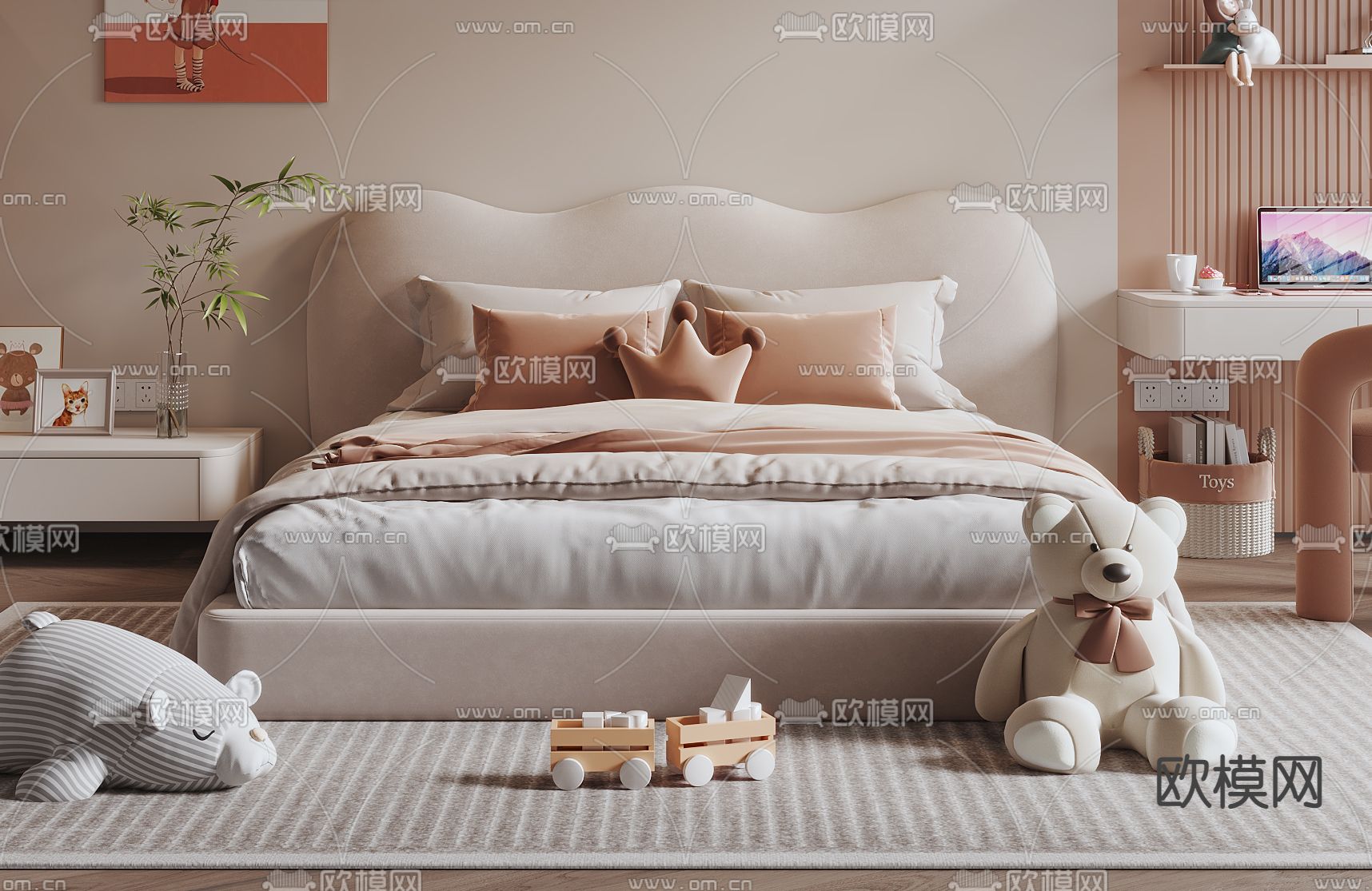 儿童床 女孩床 小孩床3d模型下载