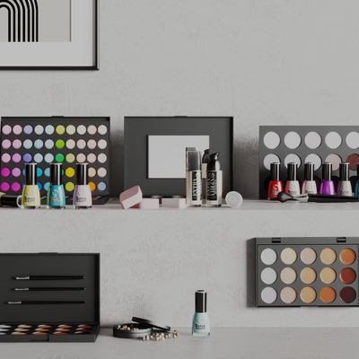  护肤品 粉底 香水su模型 