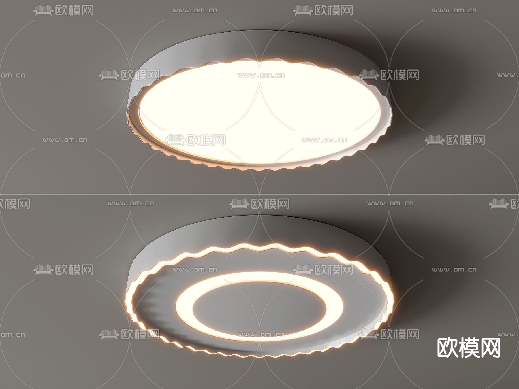 现代吸顶灯su模型下载（渲染图1）