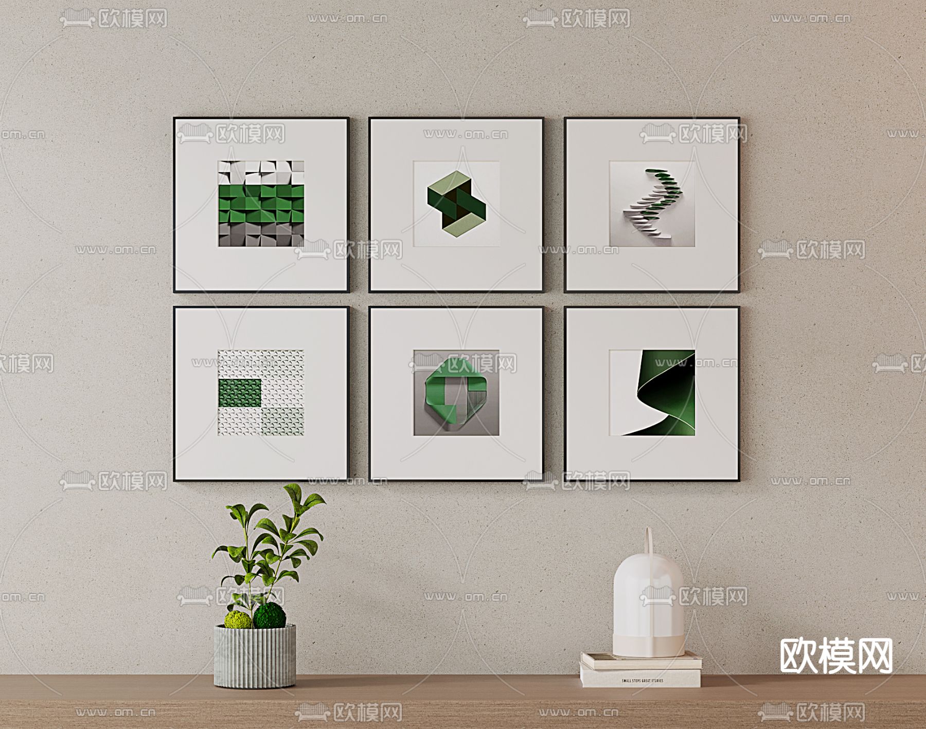 装饰画 几何画 立体画 组合画3d模型下载