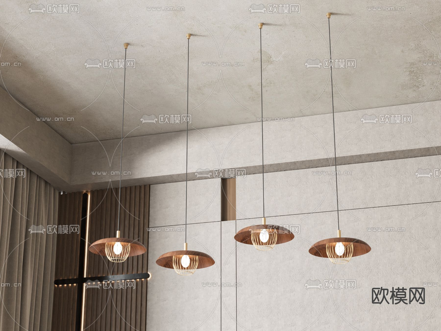 现代吊灯su模型下载（渲染图1）