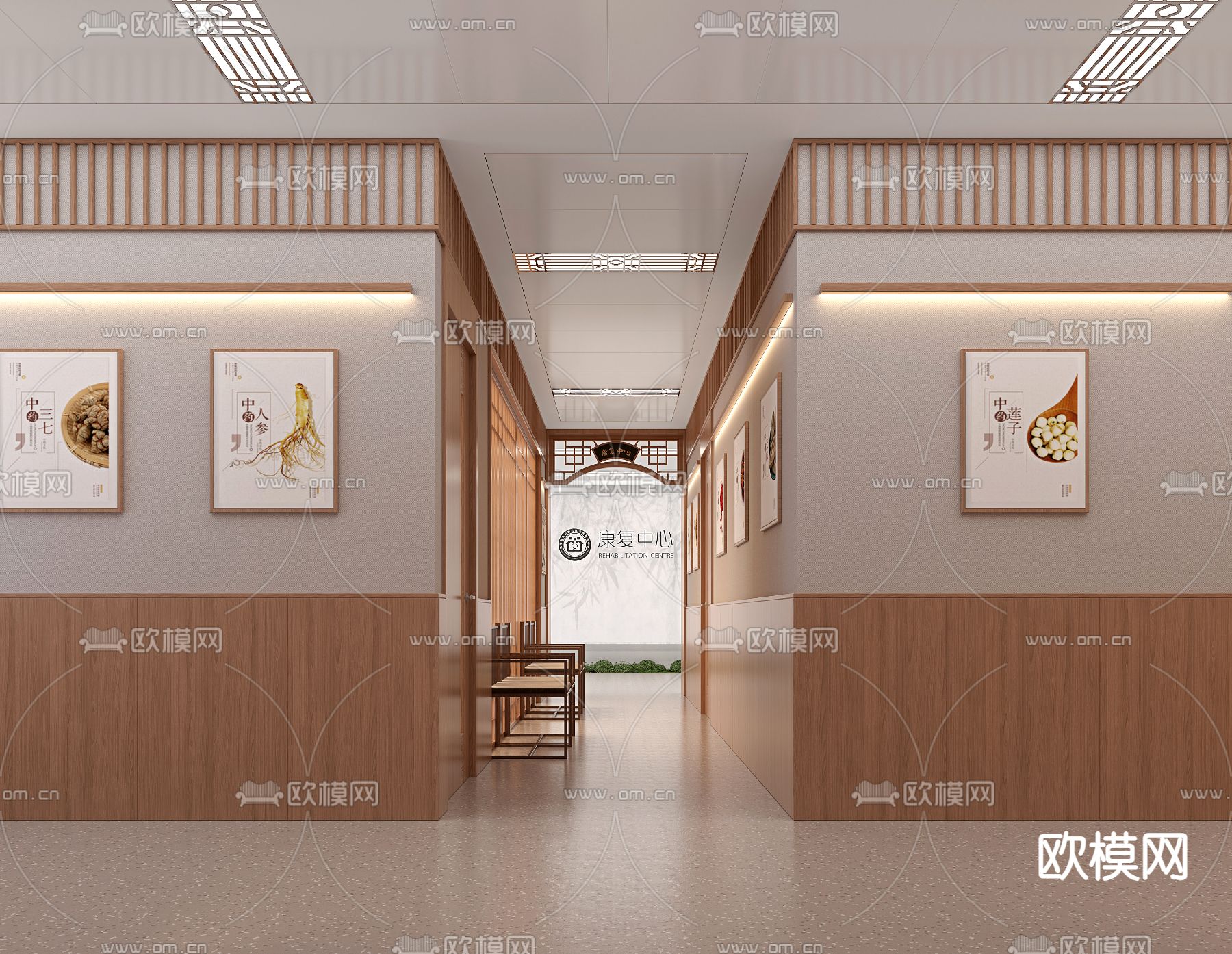 中医馆3d模型下载（渲染图3）