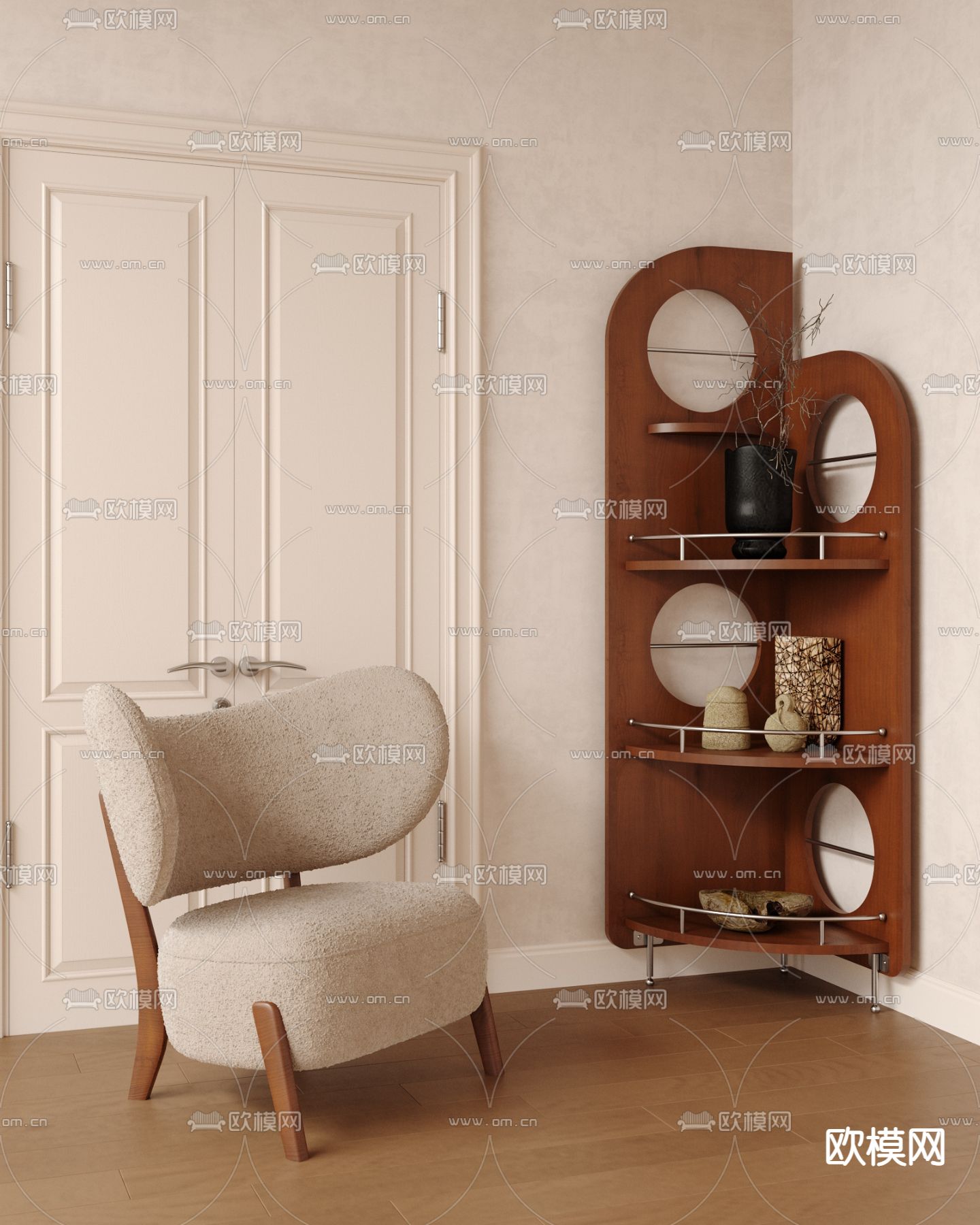 中古风沙发椅 休闲椅3d模型下载