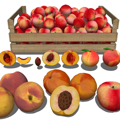  水蜜桃 桃子水果su模型 