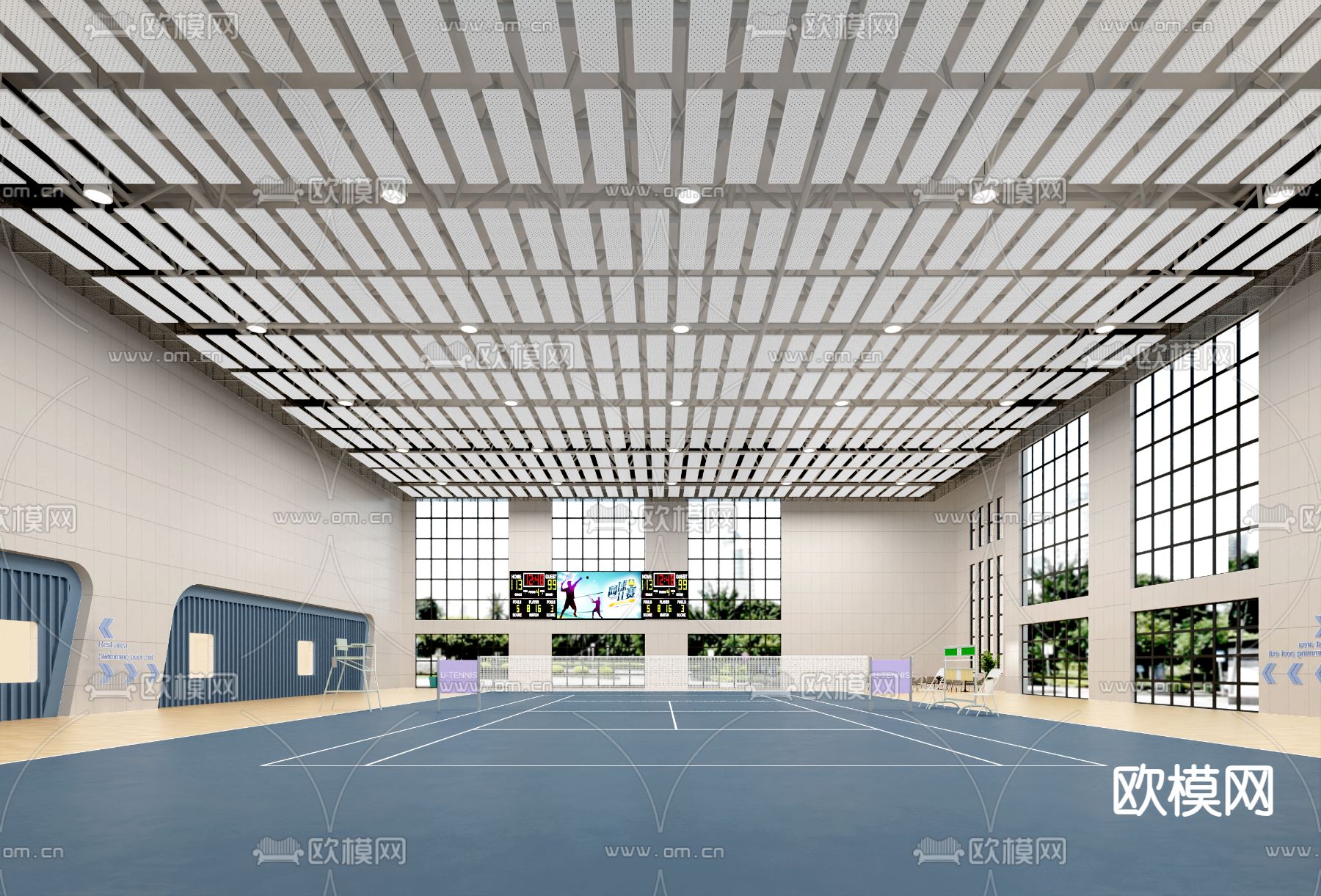 羽毛球馆3d模型下载