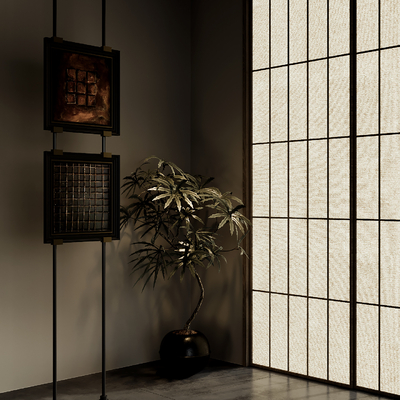  中古风装饰画su模型 