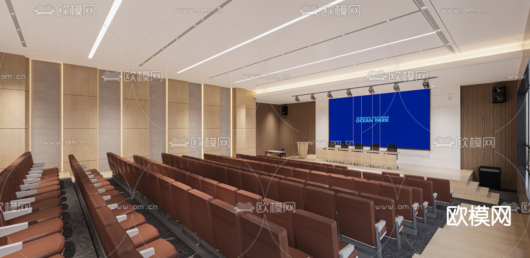 阶梯会议室 演讲室 报告厅3d模型下载