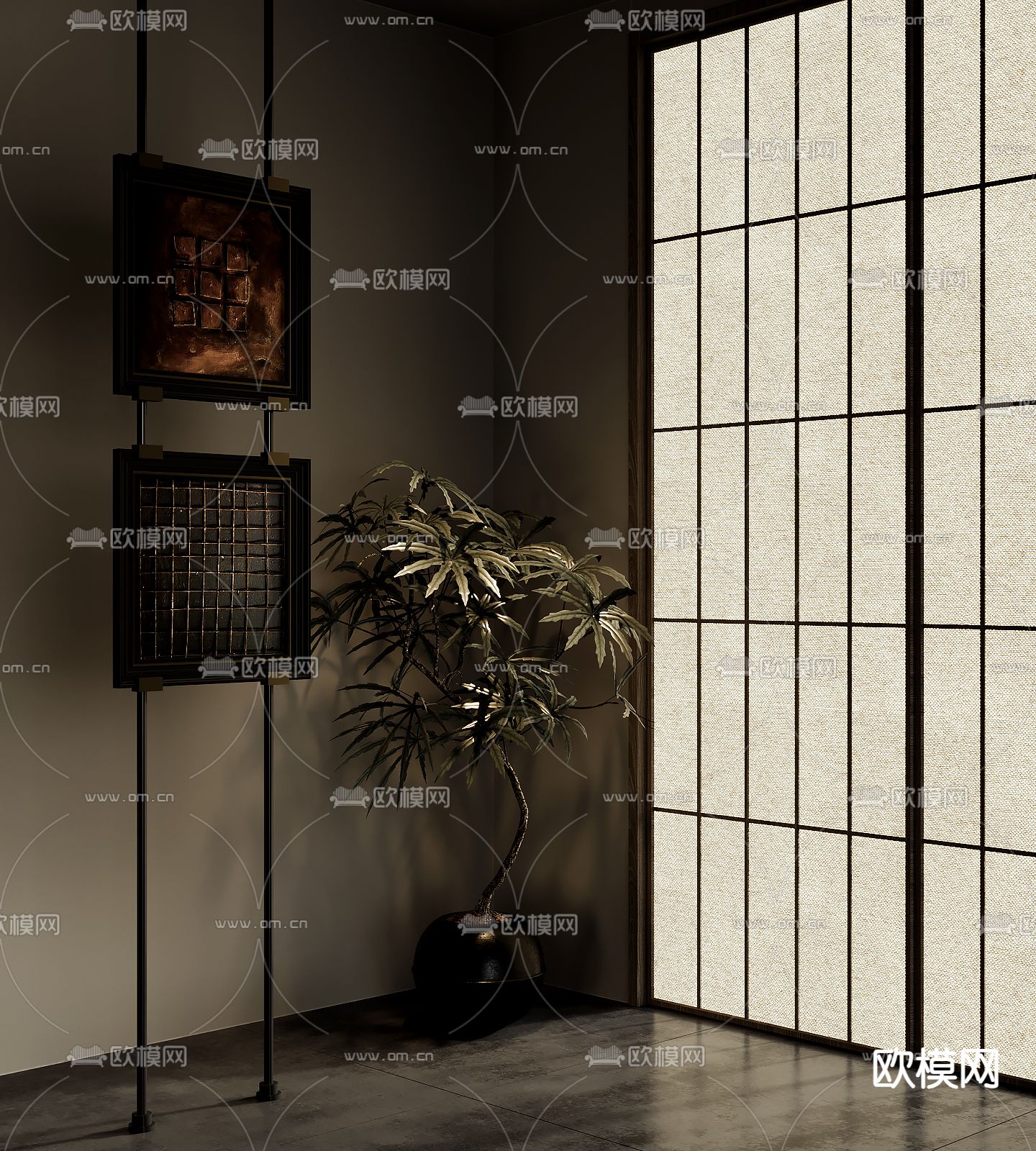 中古风装饰画su模型