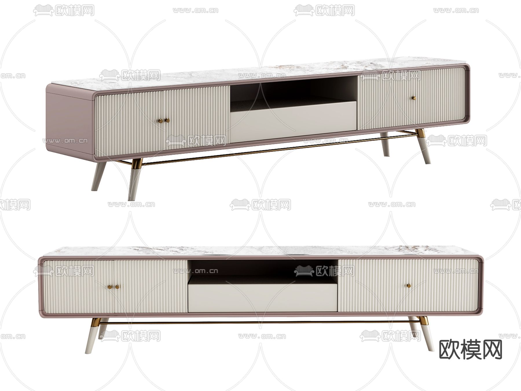 现代电视柜3d模型下载