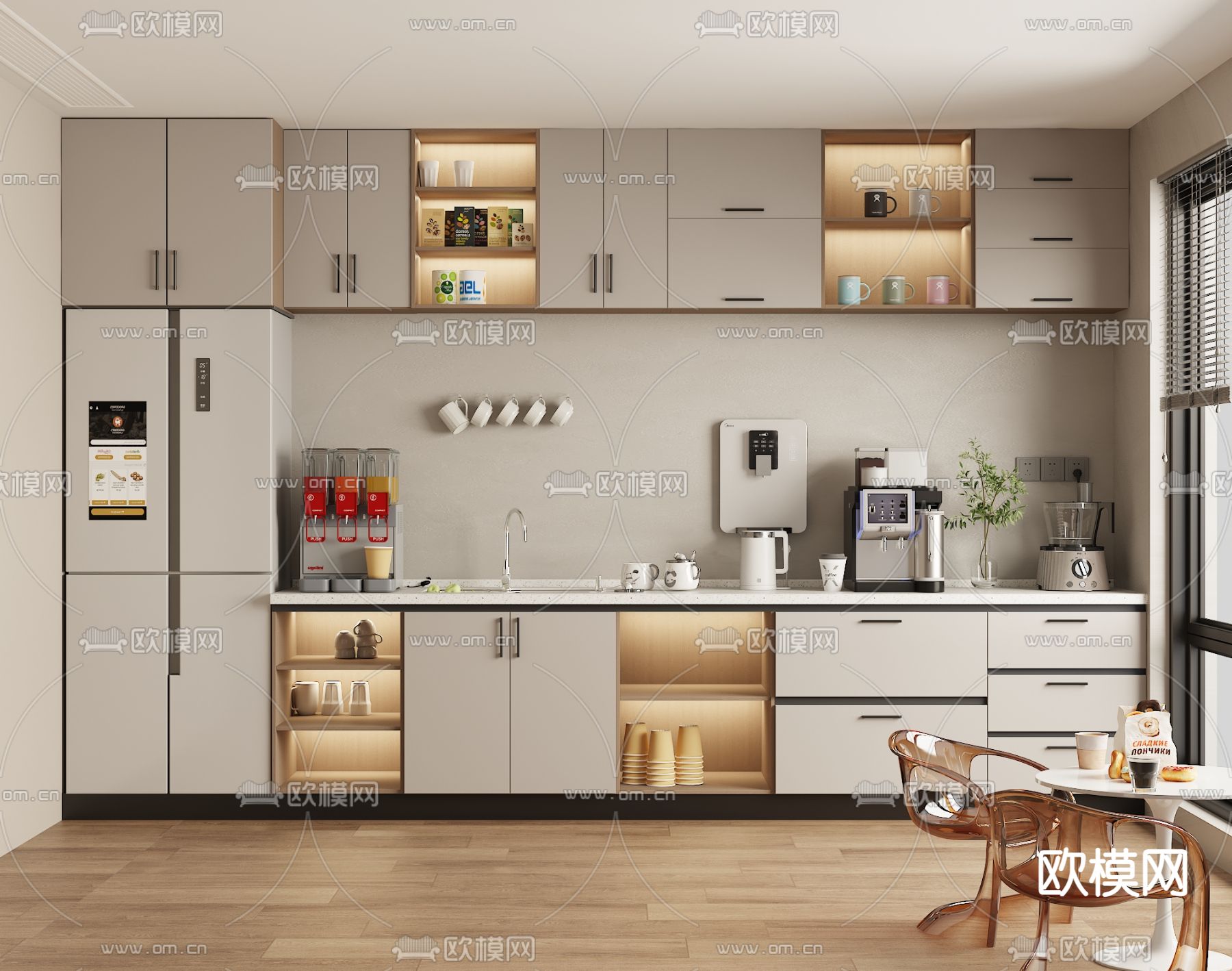 办公室茶水间3d模型下载