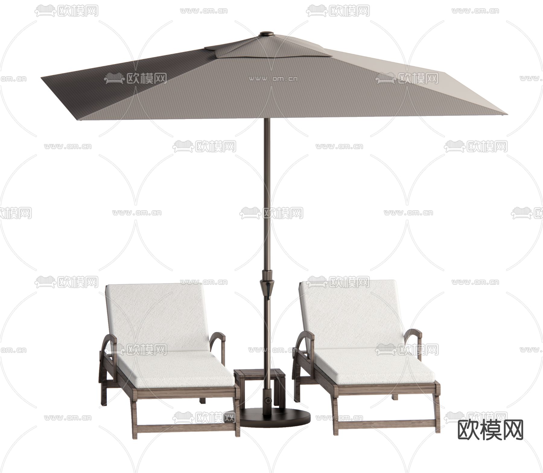 户外躺椅su模型下载（渲染图1）