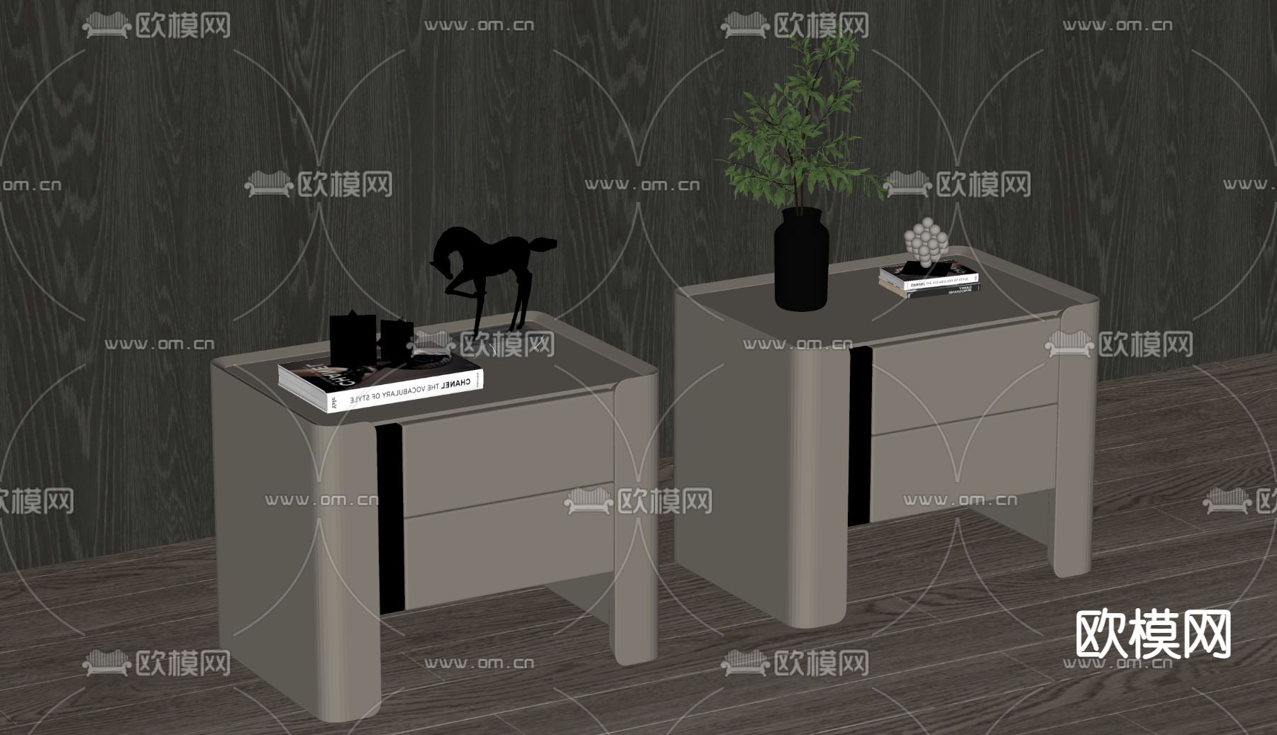 床头柜su模型下载（渲染图2）