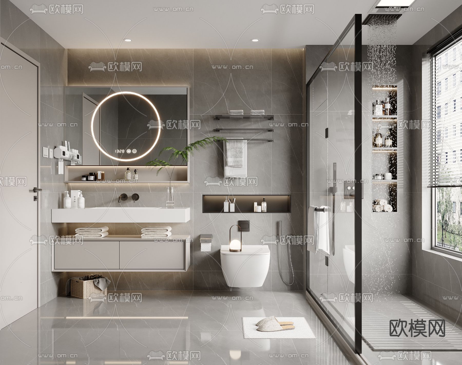 现代卫生间 浴室3d模型下载