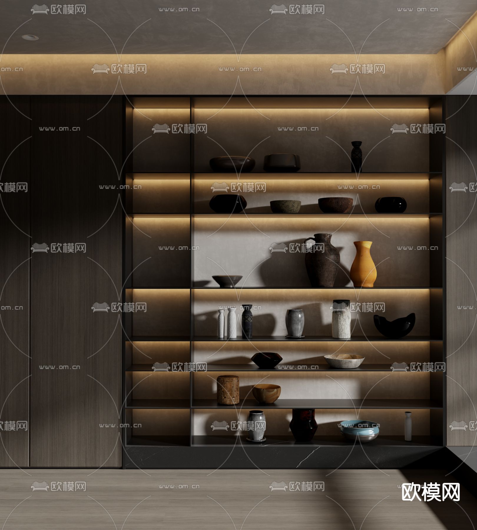 侘寂陶瓷 器皿 陶罐 花瓶3d模型下载