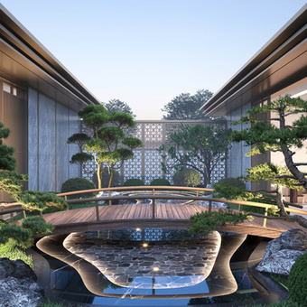 中式庭院su模型