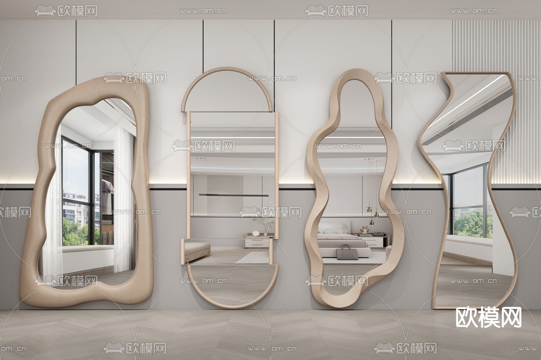 异形镜子 全身镜 穿衣镜3d模型下载