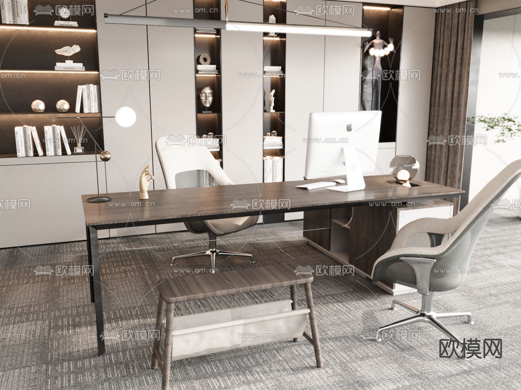 大班台 班台桌 老板桌3d模型下载