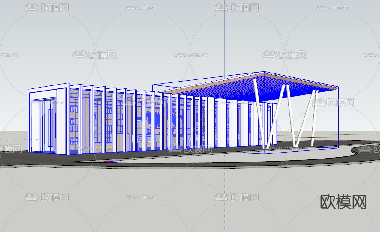 现代图书馆su模型下载（渲染图5）