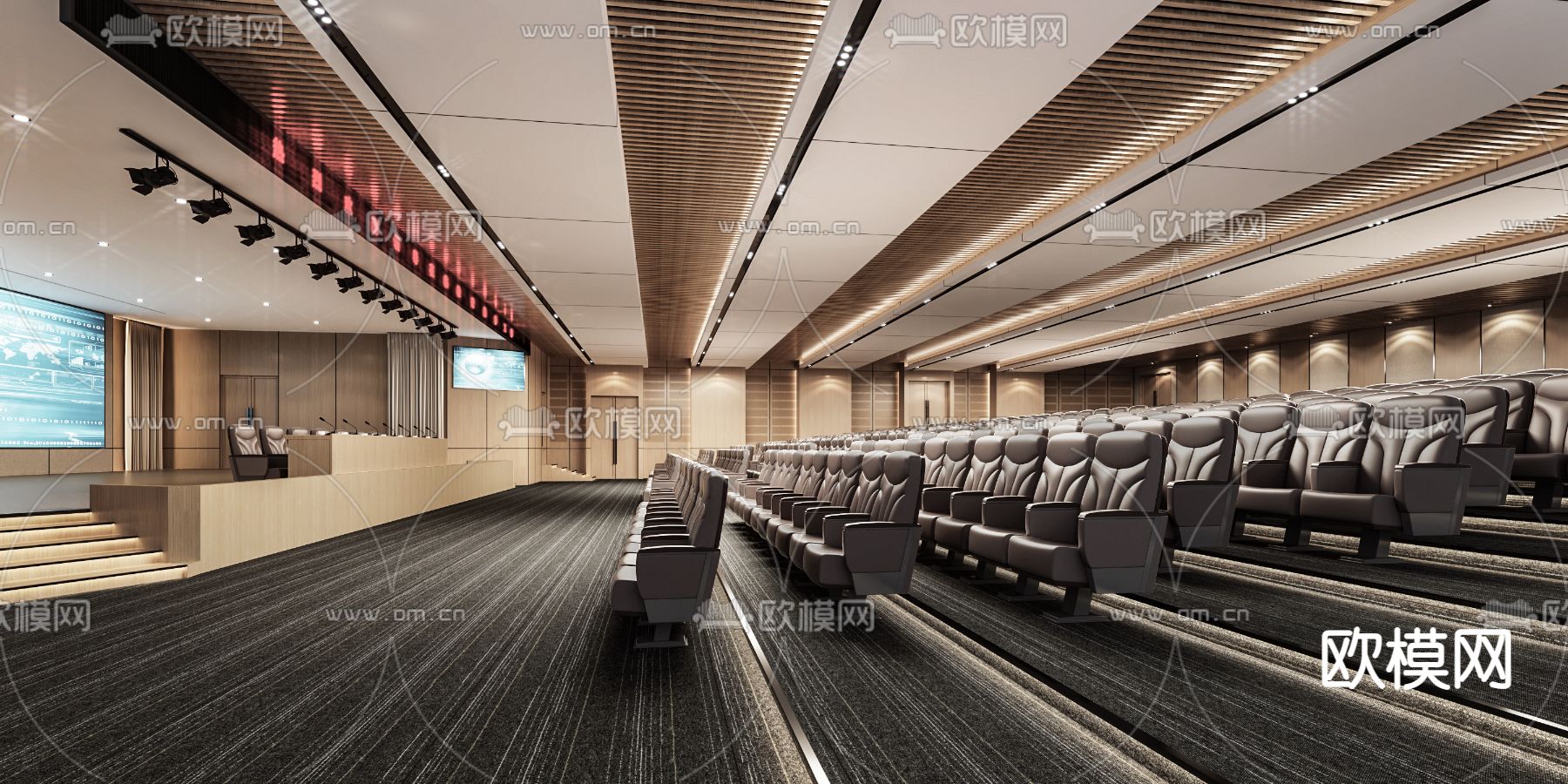 酒店会议 报告厅 阶梯会议 演播厅3d模型下载
