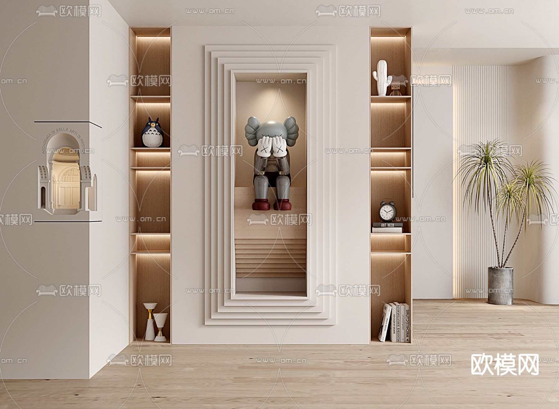 奶油风装饰柜 隔断3d模型下载