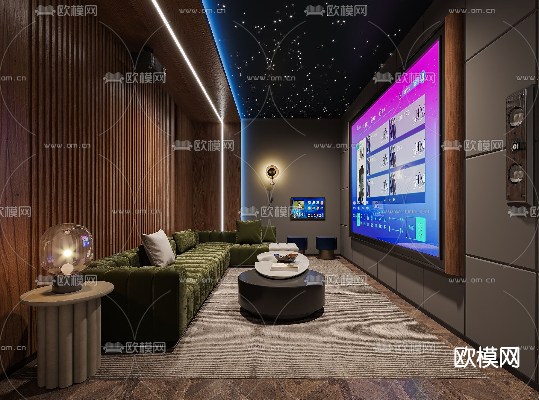 影音室 视听室 家庭影院3d模型下载