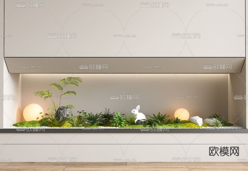 室内造景 植物堆 微地形3d模型下载