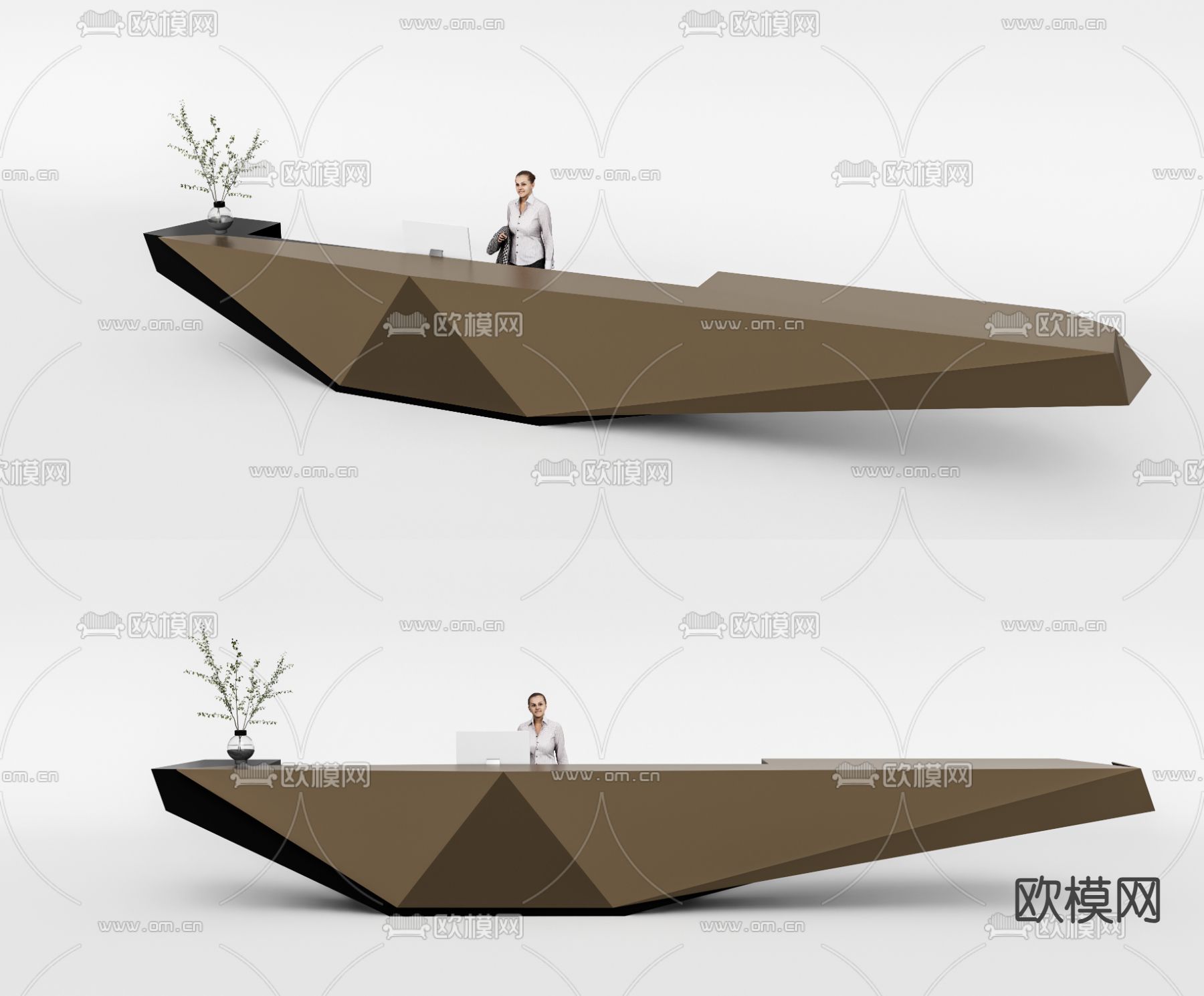 现代前台su模型下载（渲染图1）