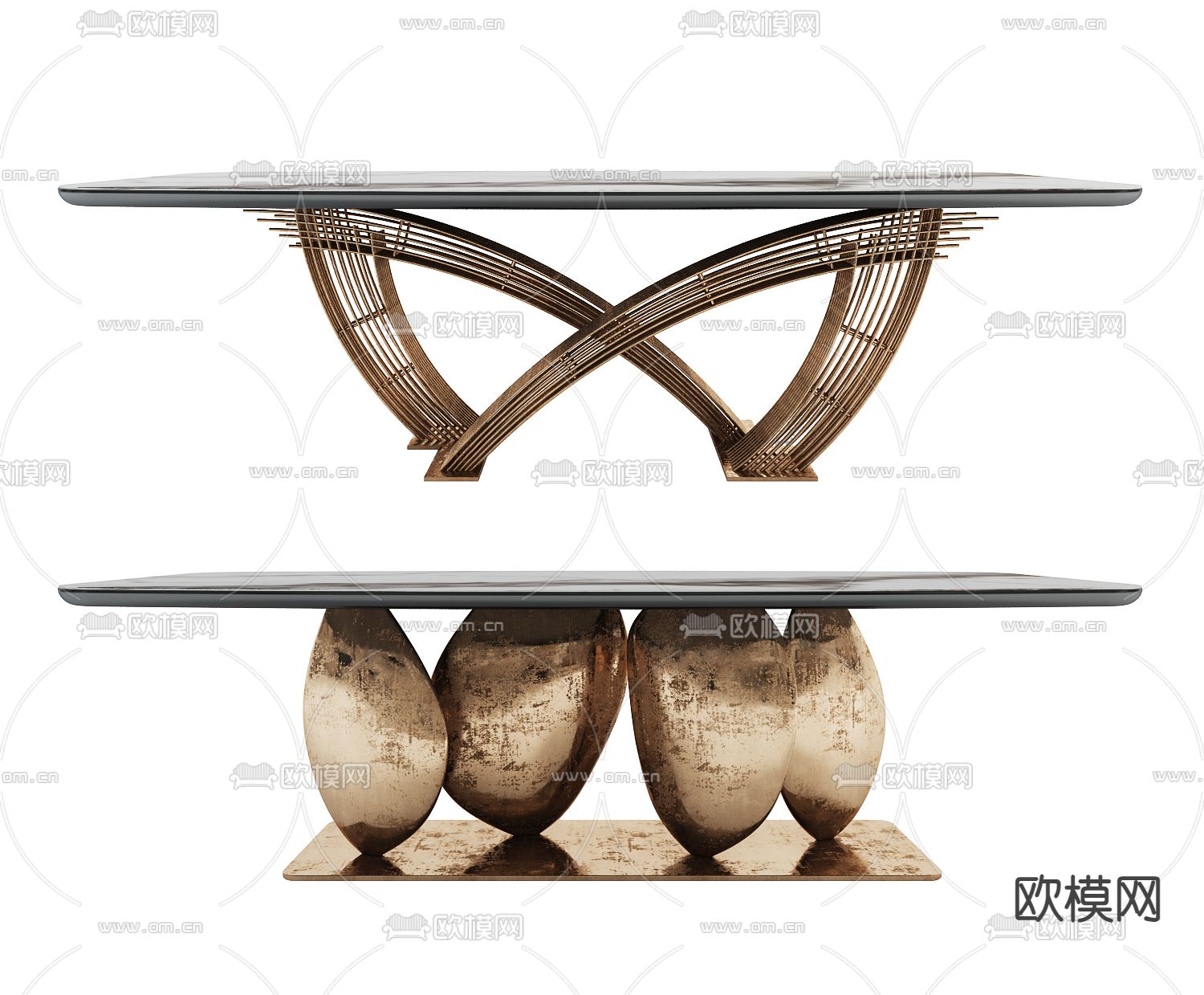 轻奢餐桌3d模型下载