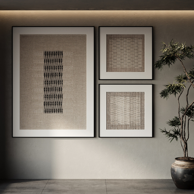 侘寂风装饰画su模型