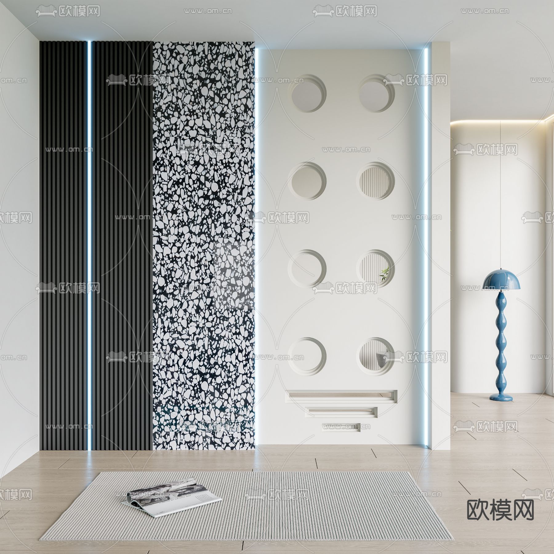 现代玄关隔断 背景墙3d模型下载_ID14305208_3dmax免费模型-欧模网